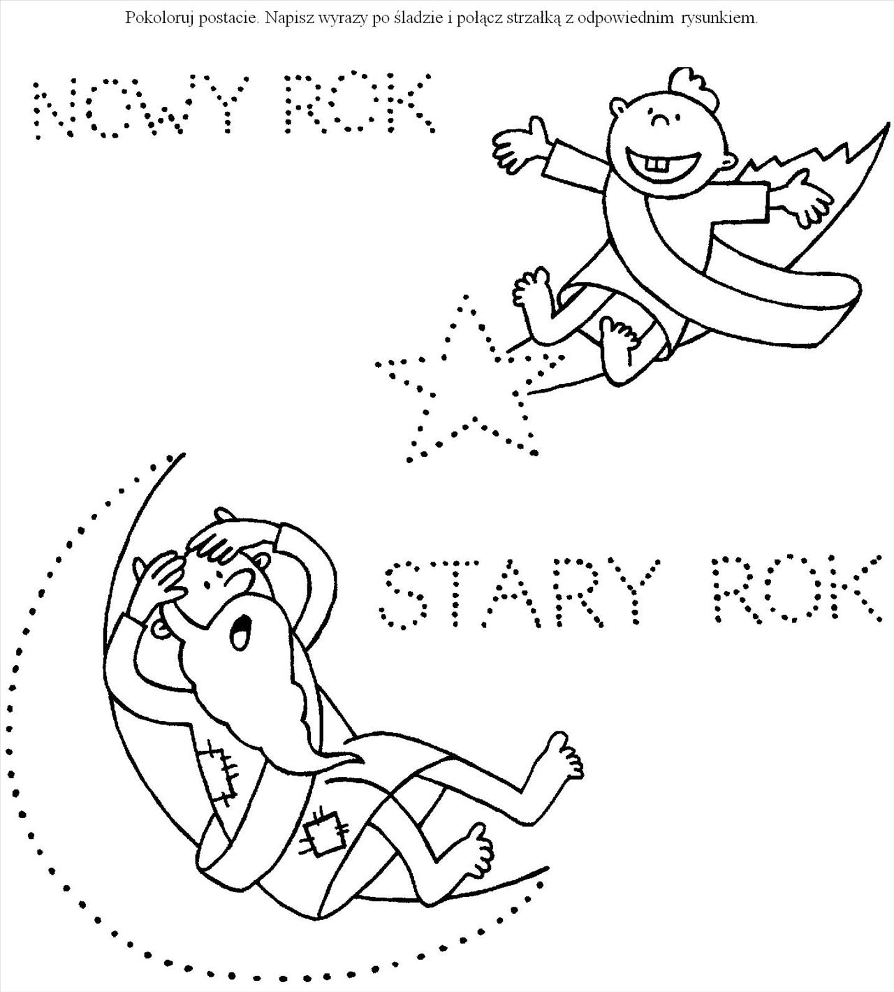 Sylwester i Nowy Rok kolorowanki